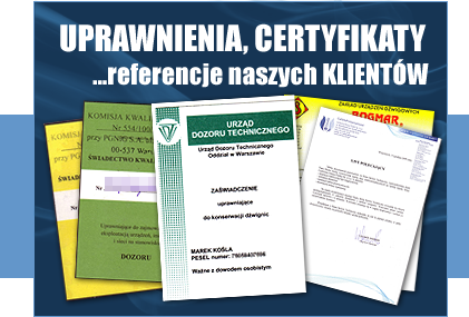 uprawnienia, certyfikaty, referencje